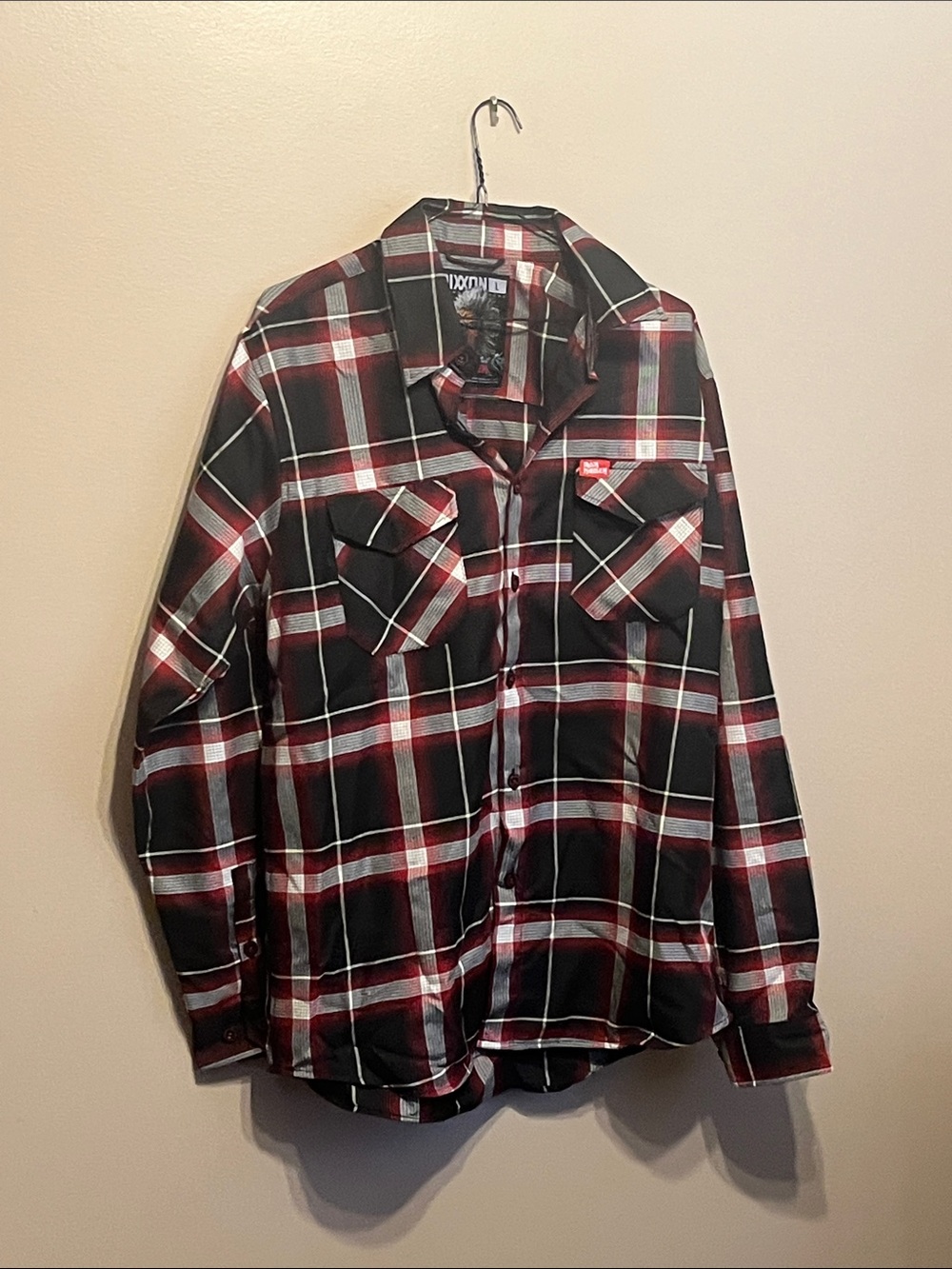 DIXXON Black and Red Plaid Button-Down Shirt